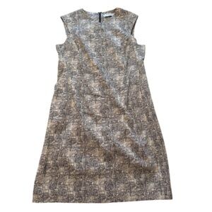 M.M. LaFleur Aditi Chic Gray Black White Patterned Midi Dress